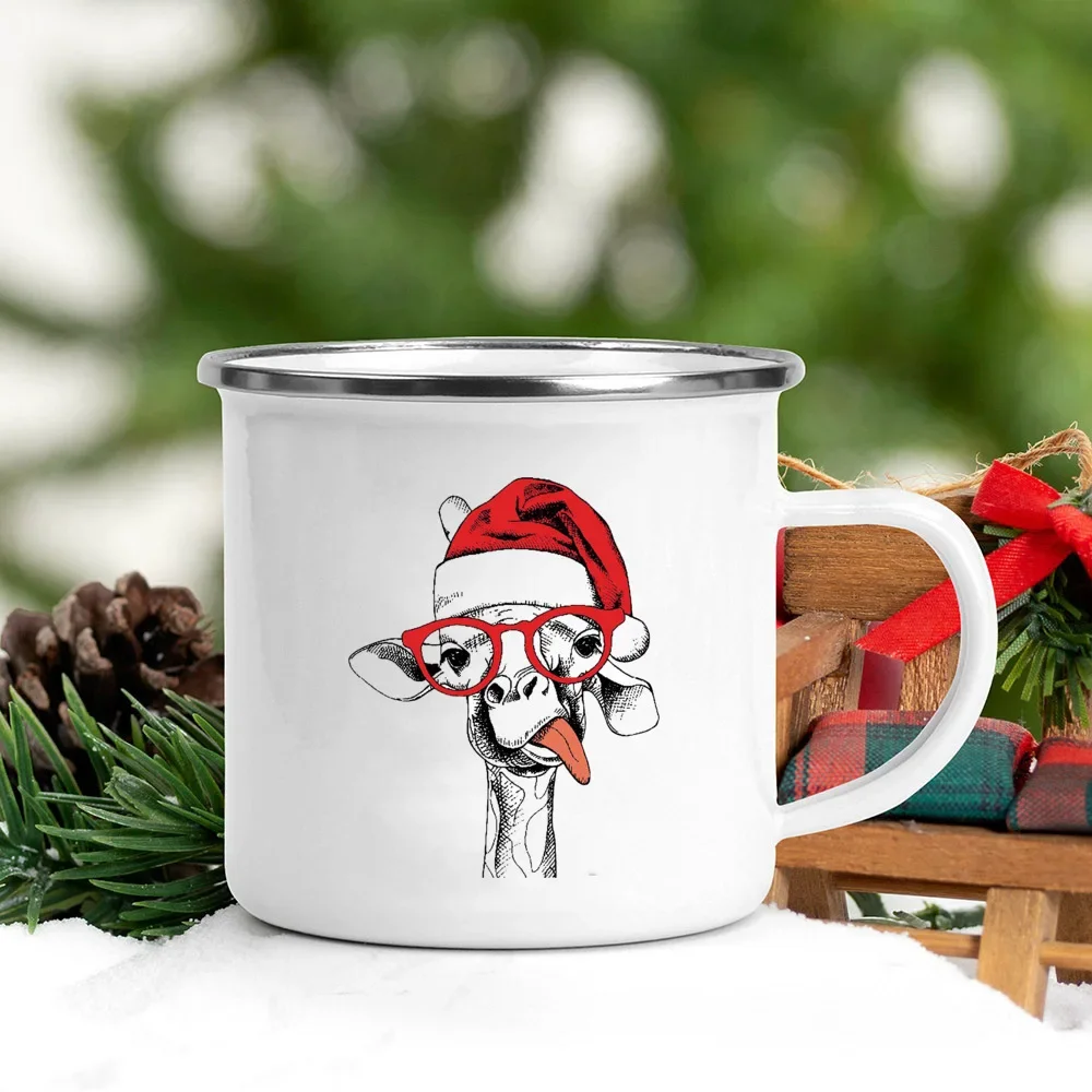 Wine Beer Coffee Drink - จับเคลือบแก้ว Santa หมวกสัตว์สุนัขแมวพิมพ์ถ้วยกาแฟสร้างสรรค์ Christmas Party เครื่องดื่มไวน์เบียร์น้ําผลไม้นมถ้วย