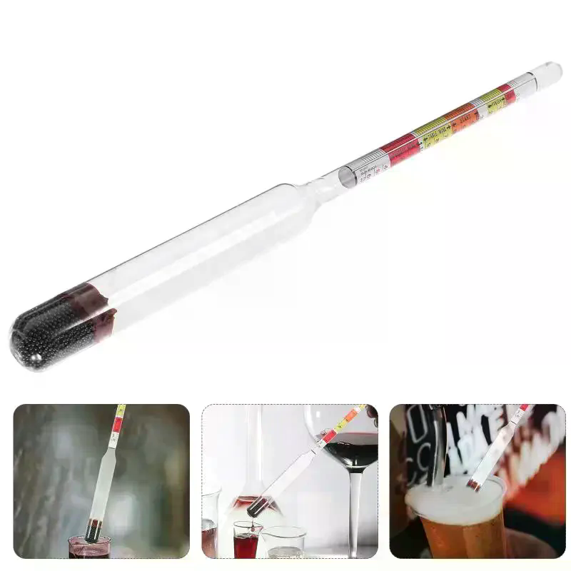 Wine Beer Cider - ไฮโดรมิเตอร์ 3 ระดับ สำหรับทดสอบแอลกอฮอล์ในไวน์ เบียร์ ไซเดอร์: