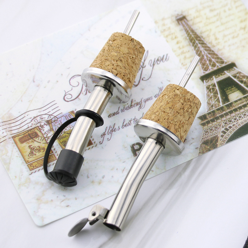 Wine Beer Tasting - ที่รินไวน์ไม้คอร์กสีแดง ที่รินน้ำมัน แชมเปญ เบียร์ จุกปิดขวด ที่รินไวน์