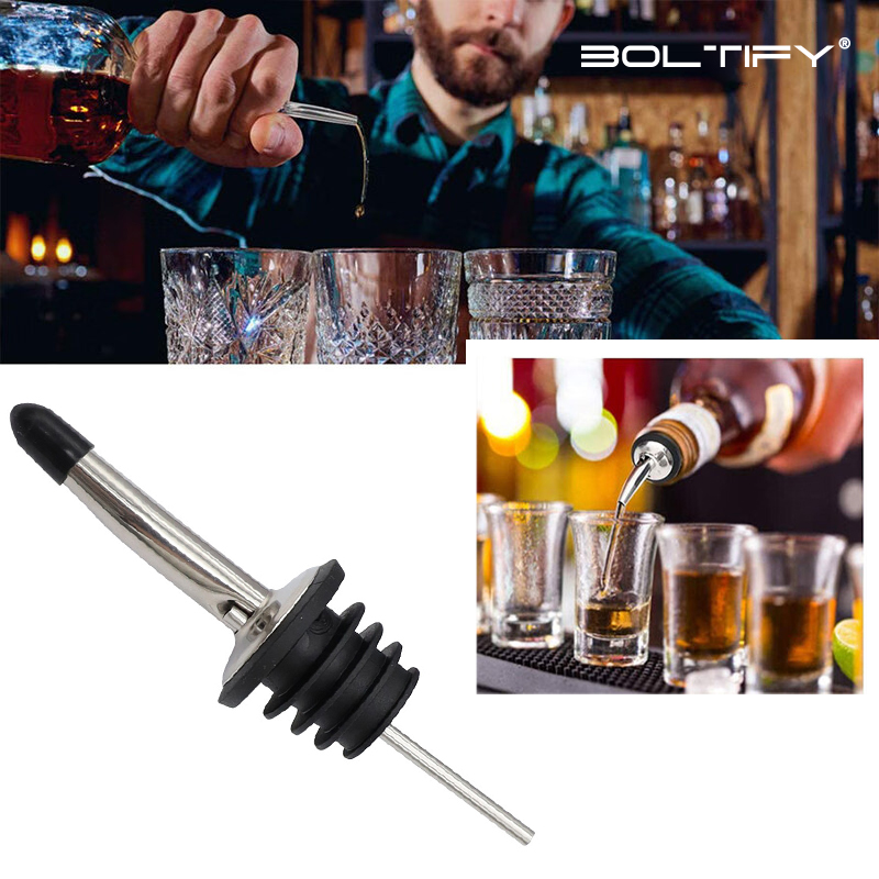 Wine Aerator Pour - BOLTIFY ที่รินเหล้าสีเงิน, ที่รินเหล้าสแตนเลสสำหรับแอลกอฮอล์, อุปกรณ์เสริมบาร์ ที่รินเหล้า รุ่นใหม่
