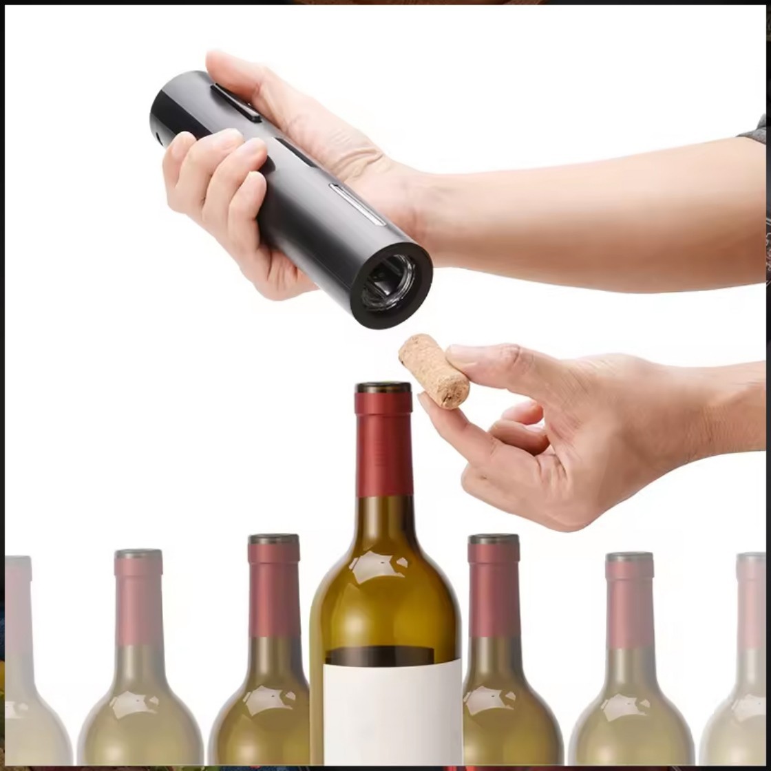 Wine Opener Electric - ชุดเปิดขวดไวน์ไฟฟ้า อุปกรณ์เปิดจุกก๊อกอัตโนมัติสำหรับใช้ในบ้าน พร้อมชุดอุปกรณ์รินไวน์ สำหรับเปิดขวดไวน์ดื่มง่าย