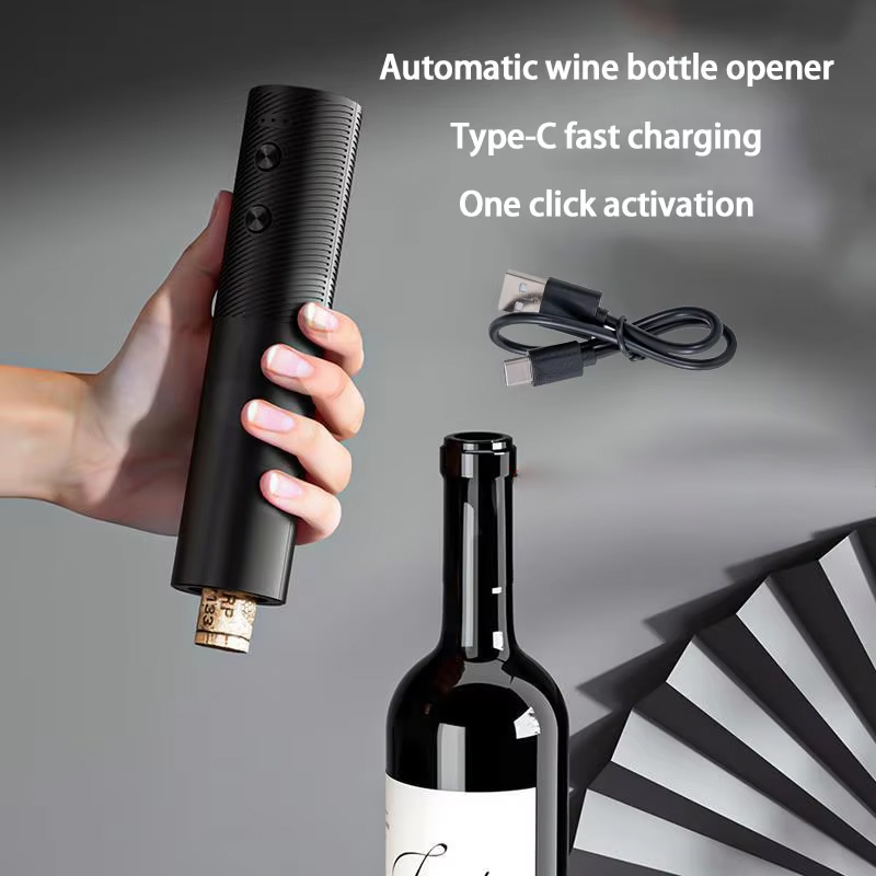 Wine Opener Electric - ที่เปิดขวดไวน์ไฟฟ้า ที่เปิดขวดไวน์อัตโนมัติ 500mAh แบบชาร์จไฟได้ ปุ่มกดเพียงครั้งเดียว ที่เปิดขวด