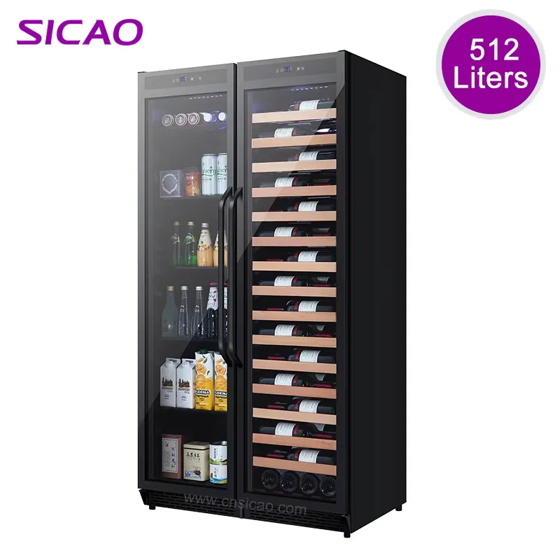 Wine With Beer Mix - ตู้แช่เครื่องดื่มแบบฝังในตัว ตู้แช่ไวน์สองประตู ความจุขนาดใหญ่ ตู้แช่เบียร์ใต้เคาน์เตอร์ สำหรับบาร์ ครัว