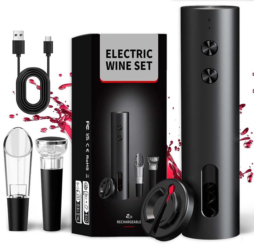 ชุดเปิดขวดไวน์ไฟฟ้า 4-in-1 แบบ - Wine Opener Electric บทวิจารณ์และราคา