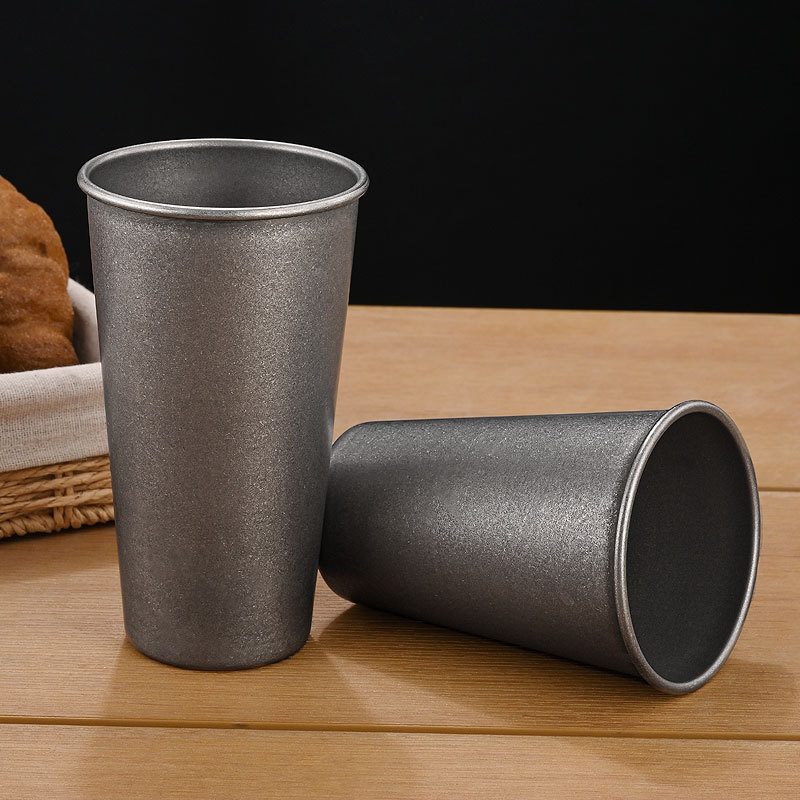 แก้วดื่มสแตนเลสสีเงินสไตล์เรโท - Wine Beer Coffee Drink บทวิจารณ์และราคา