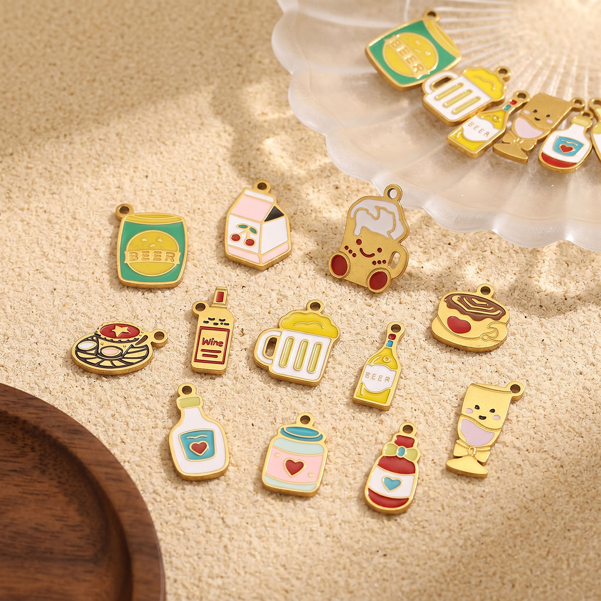 จี้เคลือบลายอาหารและเครื่องดื่ - Wine Beer Coffee Drink บทวิจารณ์และราคา