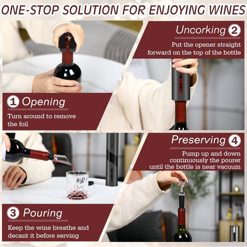 ชาร์จมัลติฟังก์ชั่ไฟฟ้าอัตโนมั - Wine Opener Electric บทวิจารณ์และราคา