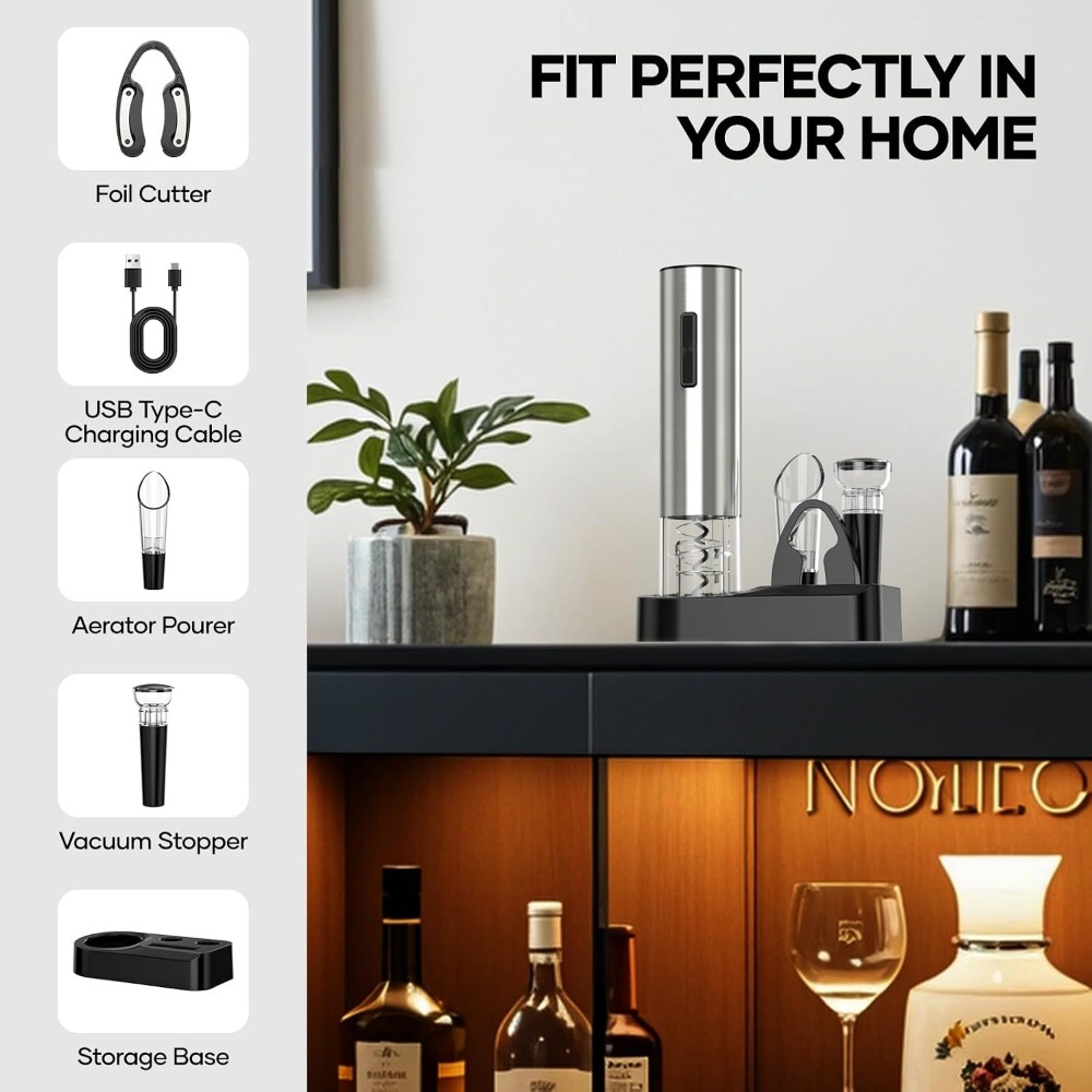 ที่เปิดขวดไวน์ไฟฟ้าแบบ USB, ที - Wine Opener Electric บทวิจารณ์และราคา