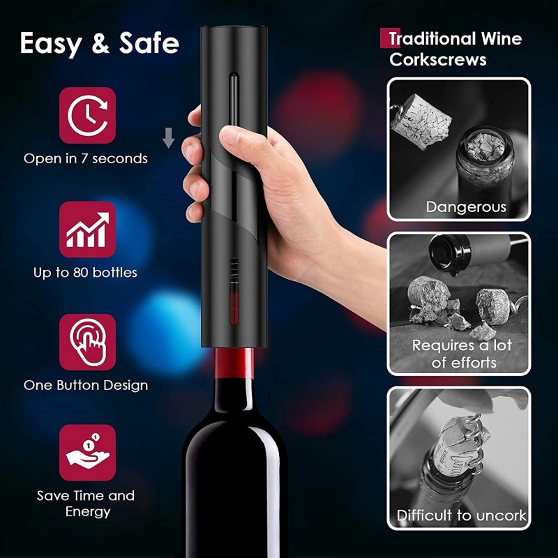ชาร์จไฟฟ้าที่เปิดไวน์ Corkscre - Wine Opener Electric บทวิจารณ์และราคา